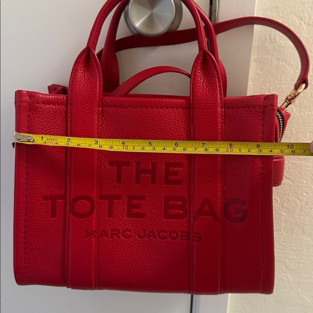Marc Jacobs Red The Tote Bag Leather Satchel - Picture 7 of 8